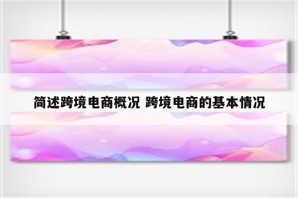 简述跨境电商概况 跨境电商的基本情况