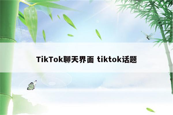 TikTok聊天界面 tiktok话题