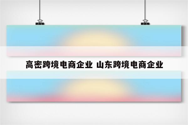 高密跨境电商企业 山东跨境电商企业