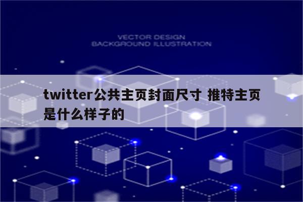 twitter公共主页封面尺寸 推特主页是什么样子的