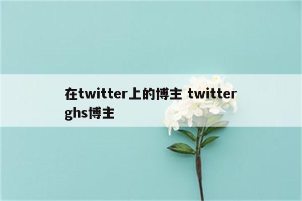 在twitter上的博主 twitterghs博主