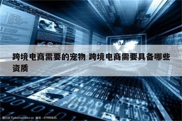 跨境电商需要的宠物 跨境电商需要具备哪些资质