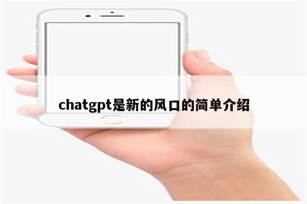 chatgpt是新的风口的简单介绍