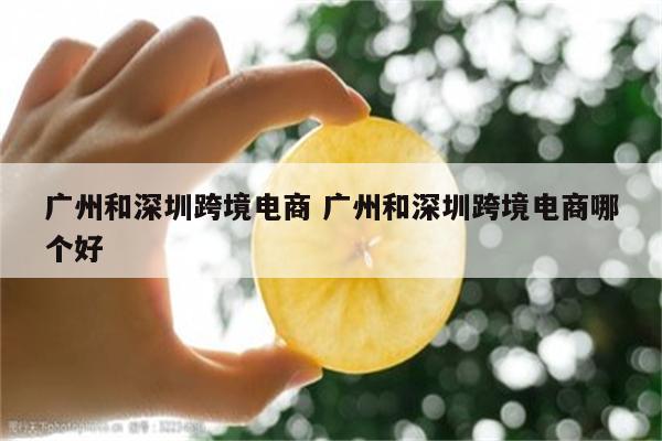 广州和深圳跨境电商 广州和深圳跨境电商哪个好