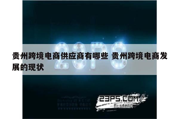 贵州跨境电商供应商有哪些 贵州跨境电商发展的现状