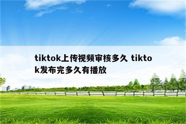 tiktok上传视频审核多久 tiktok发布完多久有播放