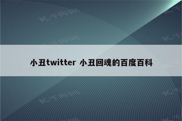 小丑twitter 小丑回魂的百度百科