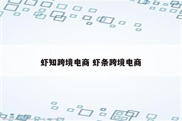 虾知跨境电商 虾条跨境电商