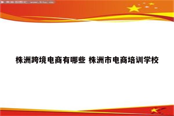 株洲跨境电商有哪些 株洲市电商培训学校