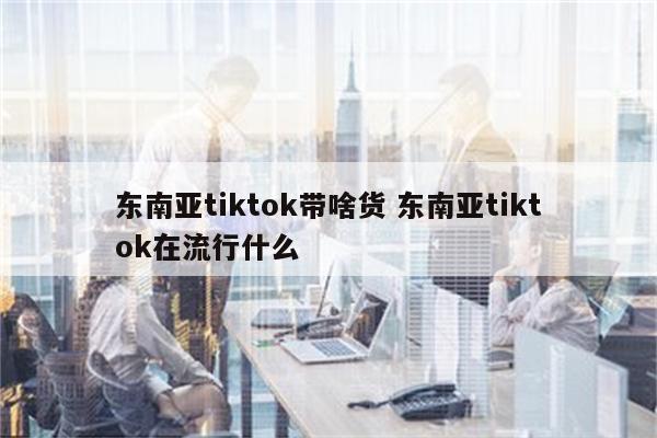 东南亚tiktok带啥货 东南亚tiktok在流行什么
