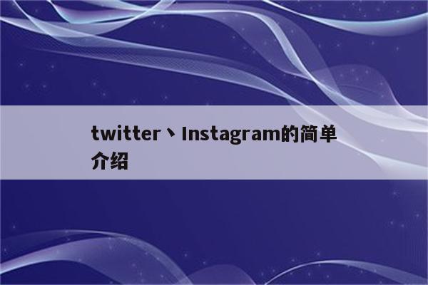 twitter丶Instagram的简单介绍