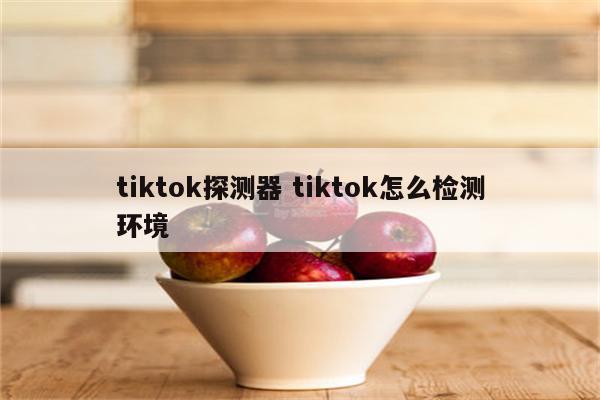 tiktok探测器 tiktok怎么检测环境