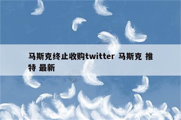 马斯克终止收购twitter 马斯克 推特 最新