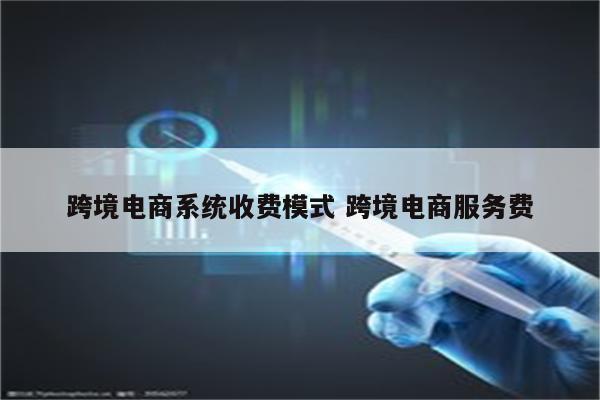 跨境电商系统收费模式 跨境电商服务费