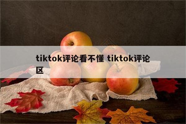 tiktok评论看不懂 tiktok评论区