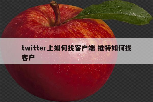 twitter上如何找客户端 推特如何找客户
