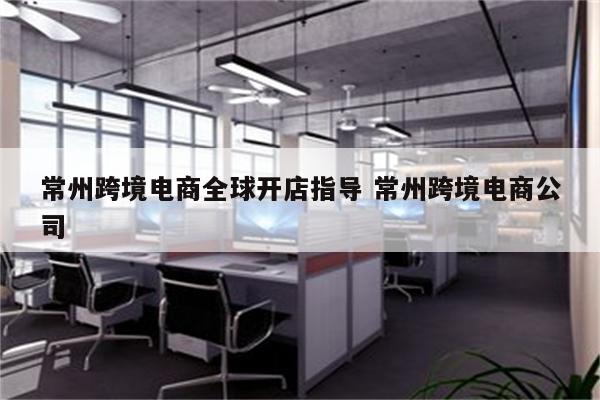 常州跨境电商全球开店指导 常州跨境电商公司