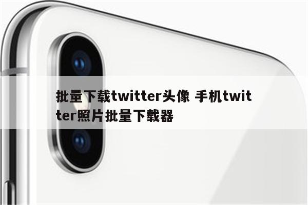 批量下载twitter头像 手机twitter照片批量下载器
