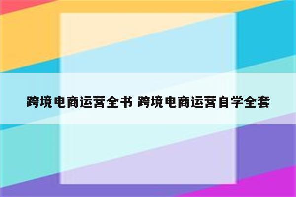 跨境电商运营全书 跨境电商运营自学全套