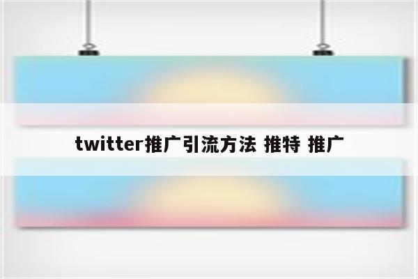 twitter推广引流方法 推特 推广
