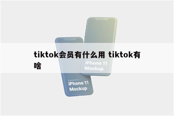 tiktok会员有什么用 tiktok有啥