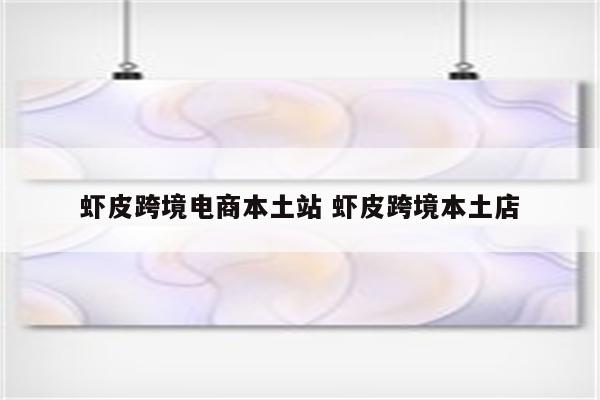 虾皮跨境电商本土站 虾皮跨境本土店
