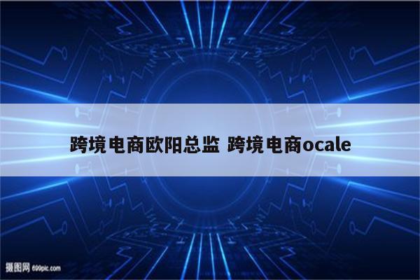 跨境电商欧阳总监 跨境电商ocale
