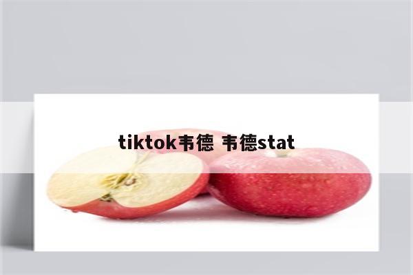 tiktok韦德 韦德stat