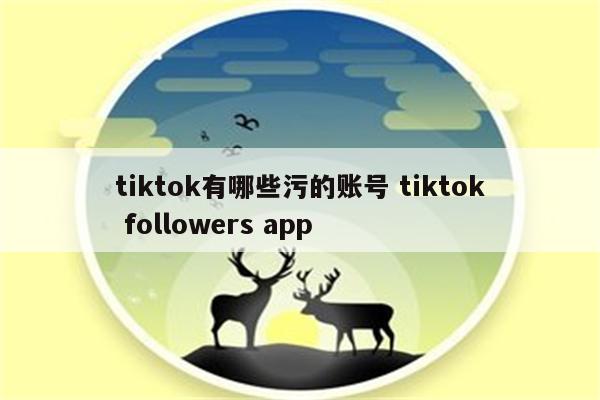 tiktok有哪些污的账号 tiktok followers app