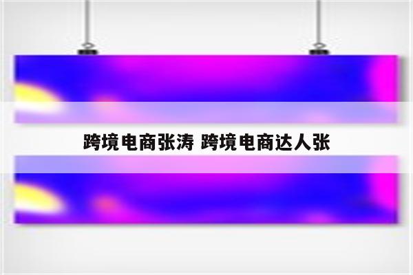 跨境电商张涛 跨境电商达人张