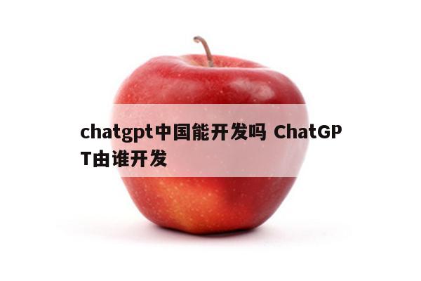 chatgpt中国能开发吗 ChatGPT由谁开发