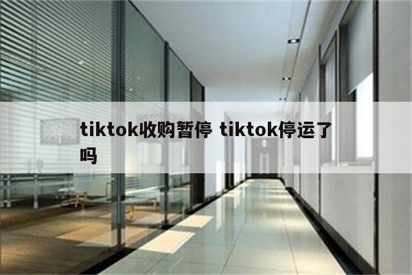 tiktok收购暂停 tiktok停运了吗