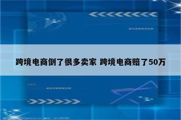 跨境电商倒了很多卖家 跨境电商赔了50万