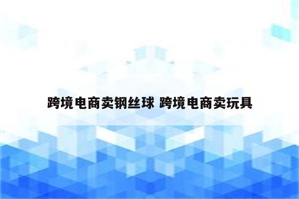 跨境电商卖钢丝球 跨境电商卖玩具