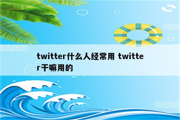 twitter什么人经常用 twitter干嘛用的