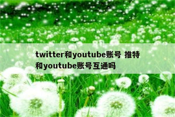 twitter和youtube账号 推特和youtube账号互通吗