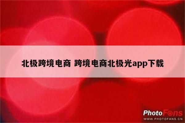 北极跨境电商 跨境电商北极光app下载