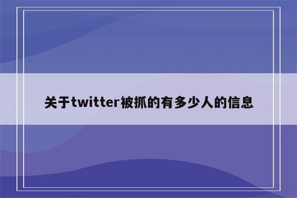 关于twitter被抓的有多少人的信息