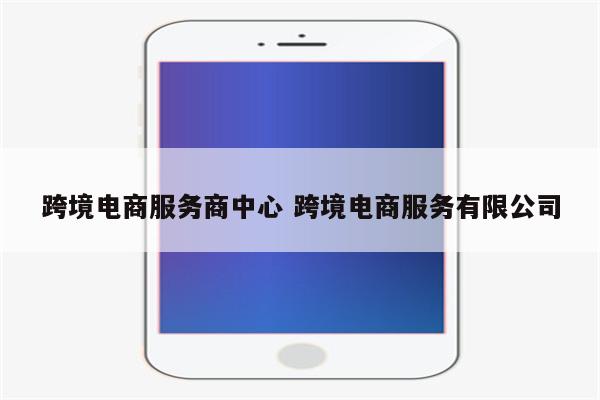 跨境电商服务商中心 跨境电商服务有限公司