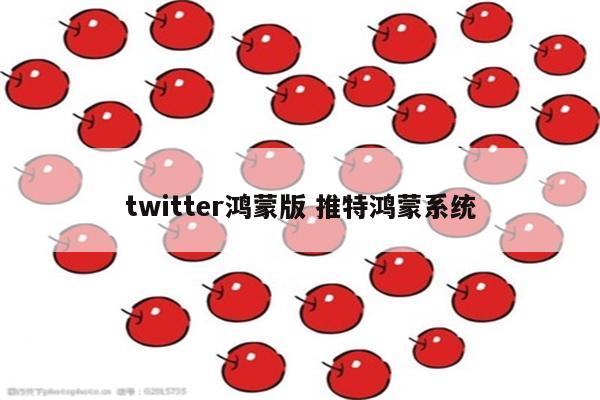 twitter鸿蒙版 推特鸿蒙系统