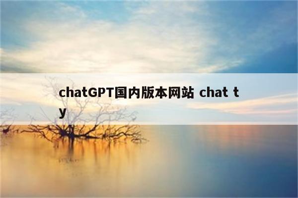 chatGPT国内版本网站 chat ty