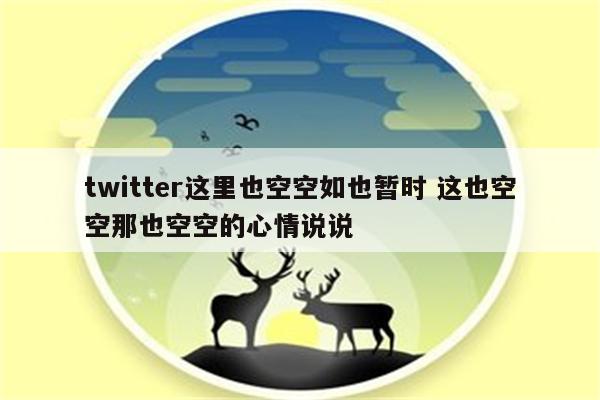 twitter这里也空空如也暂时 这也空空那也空空的心情说说