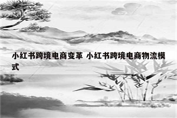 小红书跨境电商变革 小红书跨境电商物流模式