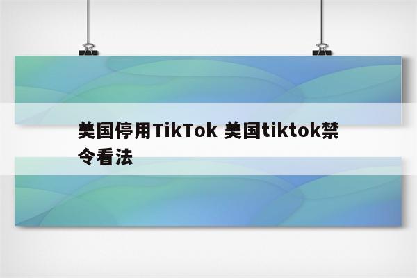 美国停用TikTok 美国tiktok禁令看法