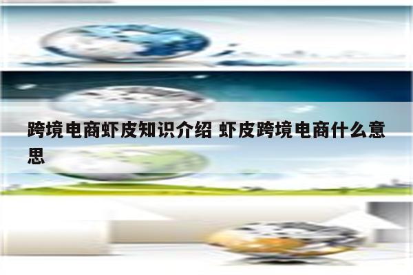 跨境电商虾皮知识介绍 虾皮跨境电商什么意思