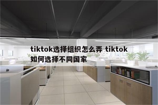 tiktok选择组织怎么弄 tiktok如何选择不同国家