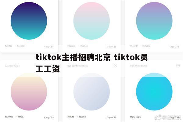 tiktok主播招聘北京 tiktok员工工资