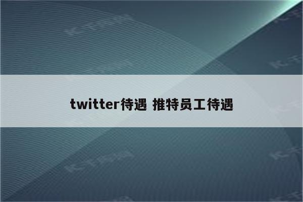 twitter待遇 推特员工待遇