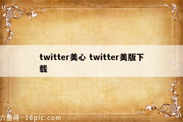 twitter美心 twitter美版下载