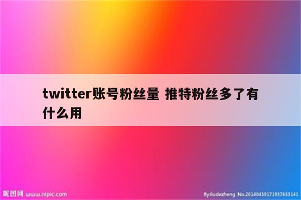 twitter账号粉丝量 推特粉丝多了有什么用